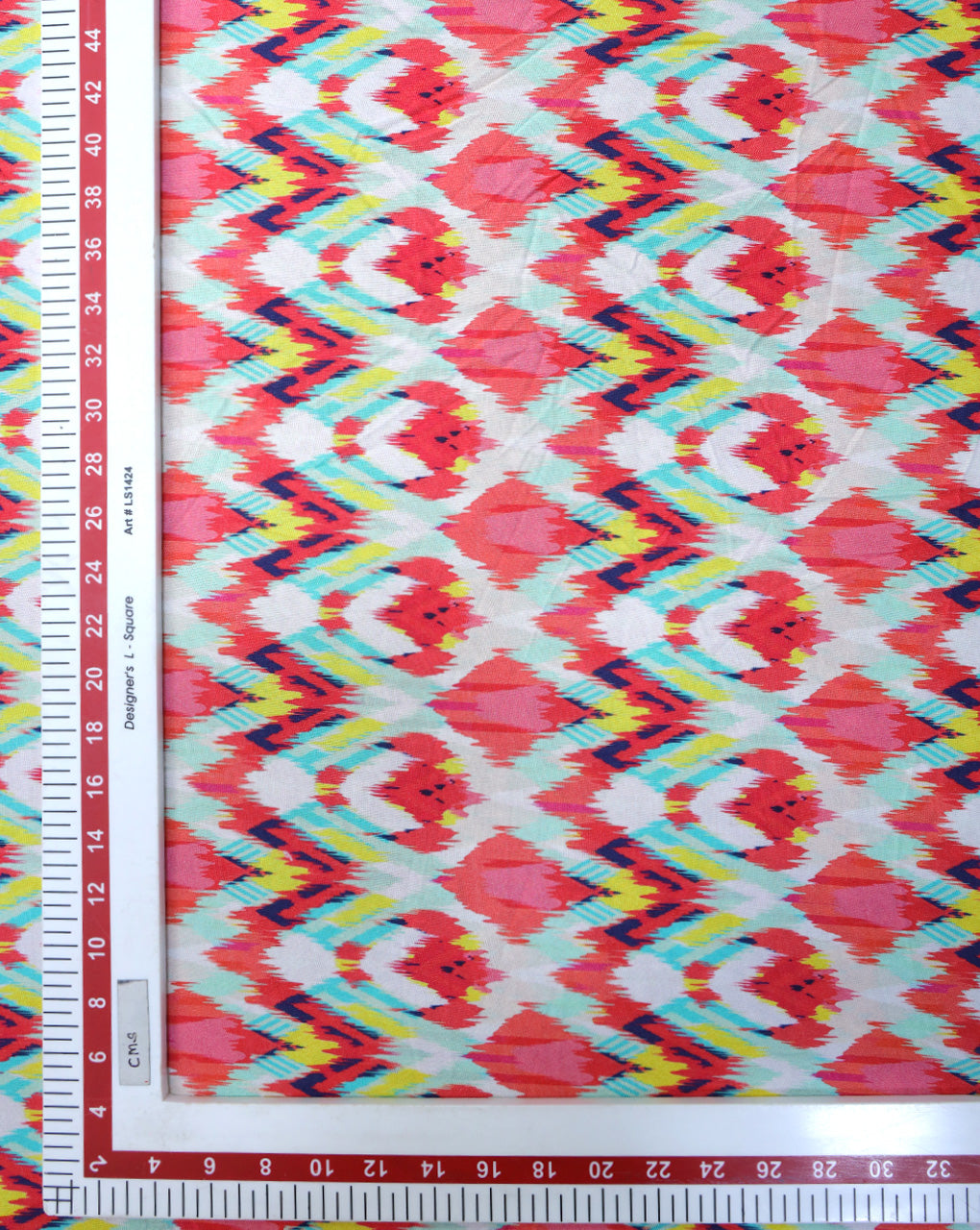 MULTICOLOR ABSTRACT DESIGN PRINTED RAYON FABRIC