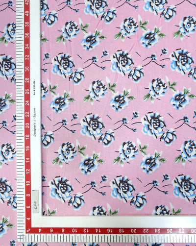 MULTICOLOR FLORAL DESIGN PRINTED RAYON FABRIC