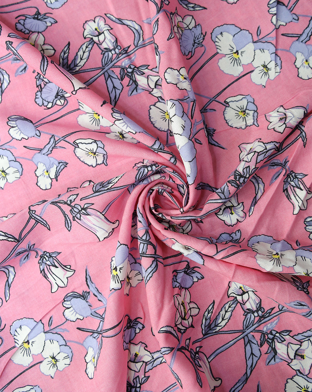 MULTICOLOR FLORAL DESIGN PRINTED RAYON FABRIC