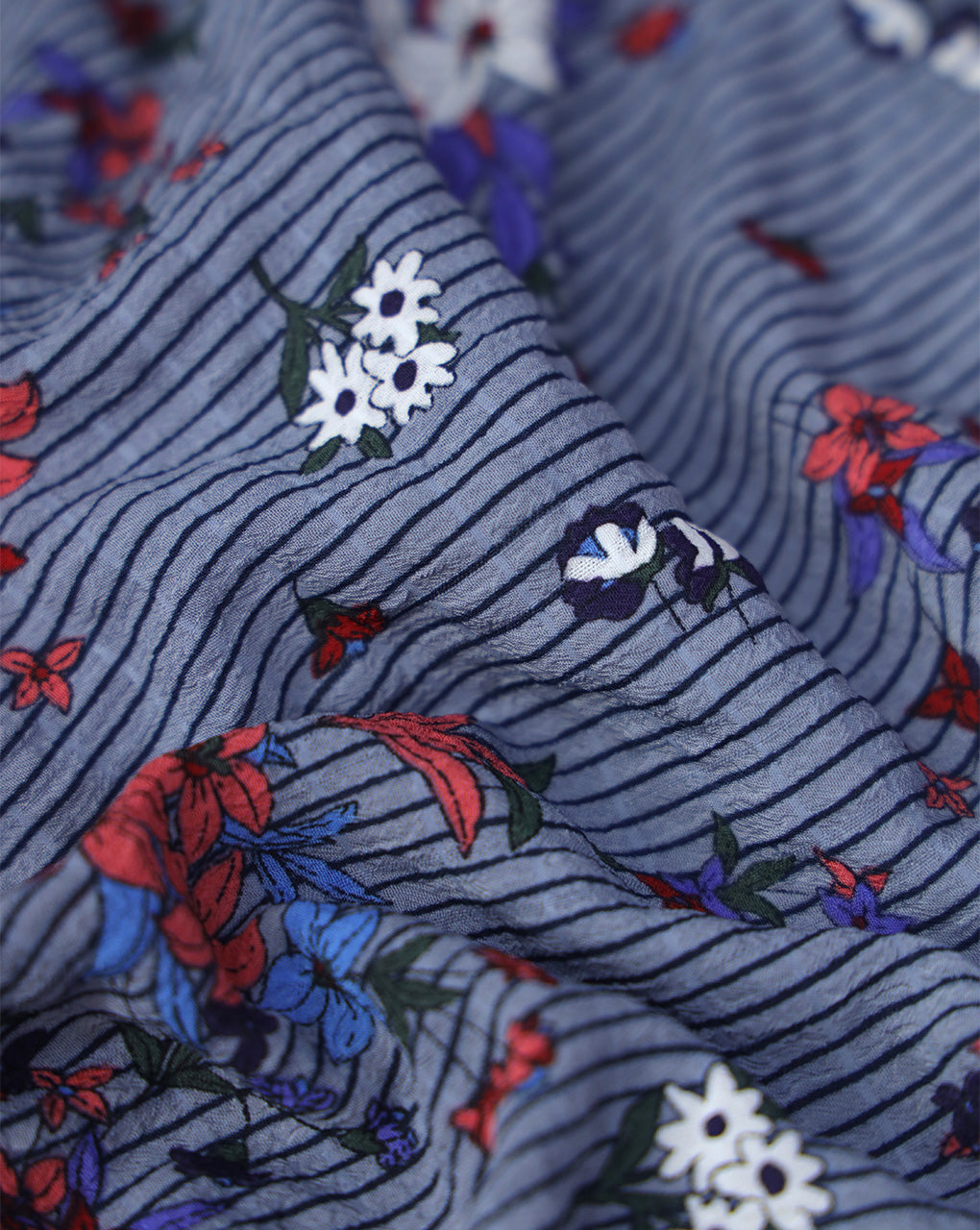 COTTON POLYESTER CREPE BLENDED PRINTED FABRIC