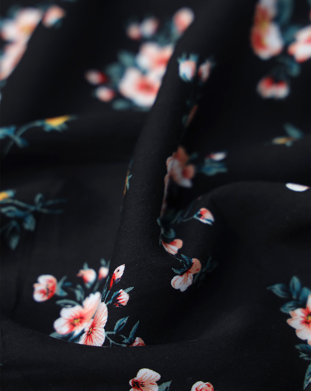 FLORAL DESIGN PRINTED RAYON FABRIC