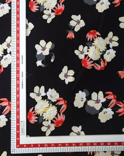 FLORAL DESIGN PRINTED RAYON FABRIC