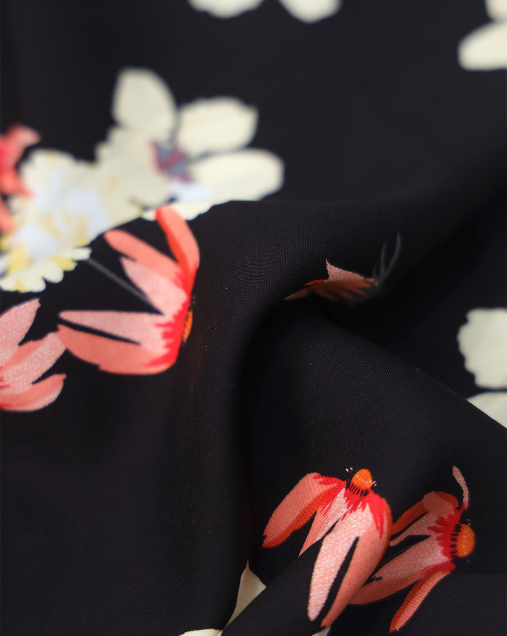 FLORAL DESIGN PRINTED RAYON FABRIC