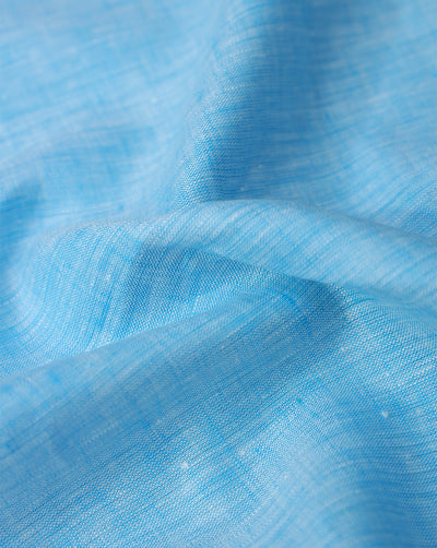 BLUE PLAIN LINEN SHIRTING FABRIC