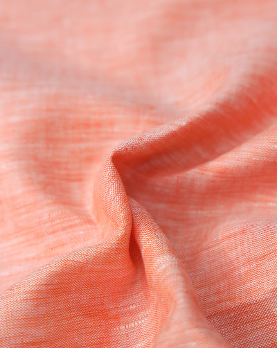 PEACH PLAIN LINEN SHIRTING FABRIC