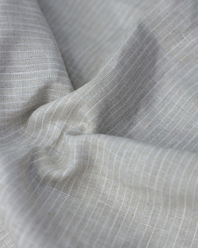 BEIGE STRIPES DESIGN LINEN SUITING FABRIC