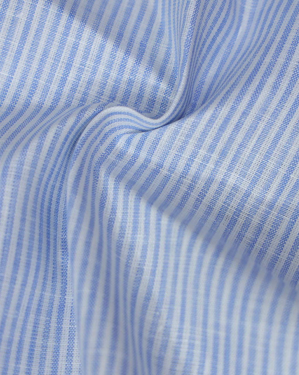 BLUE-WHITE STRIPES DESIGN LINEN SHIRTING FABRIC