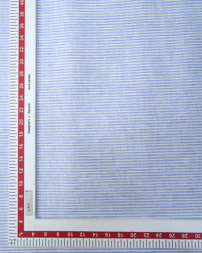 BLUE-WHITE STRIPES DESIGN LINEN SHIRTING FABRIC