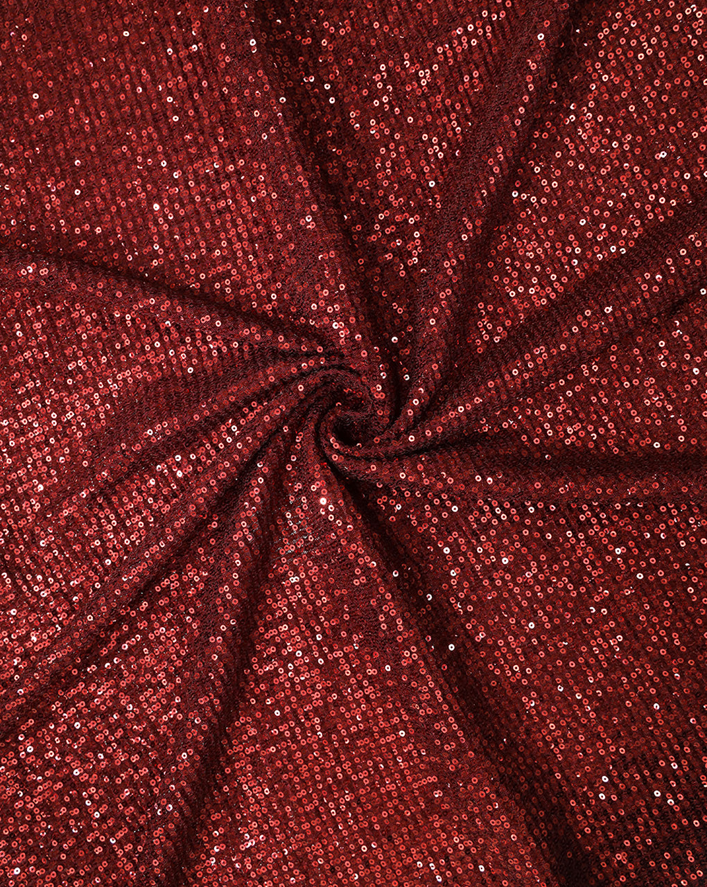 Maroon Polyester Net Sequin Fabric