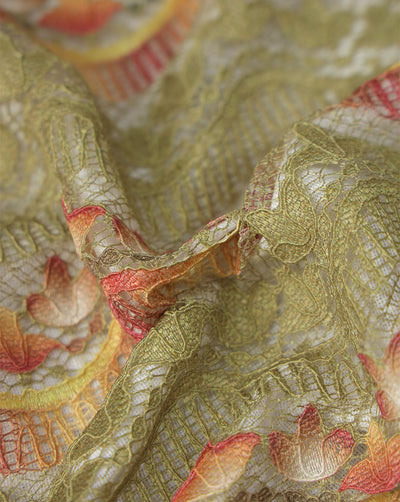 MULTICOLOR POLYESTER JACQUARD LACE FABRIC