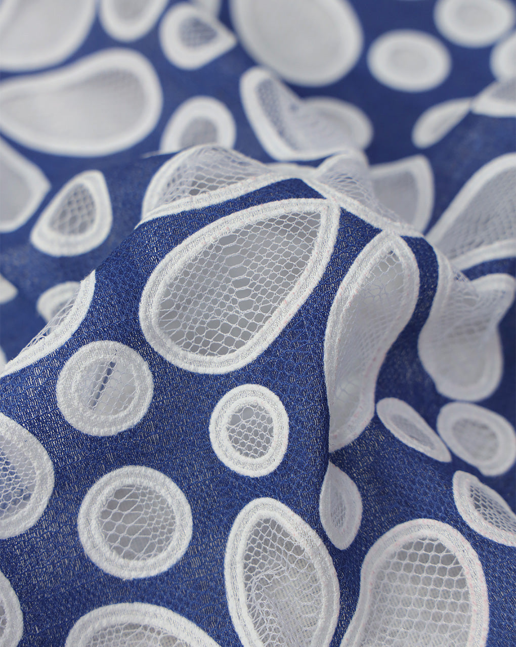 POLYESTER RUBBER PRINT LACE FABRIC