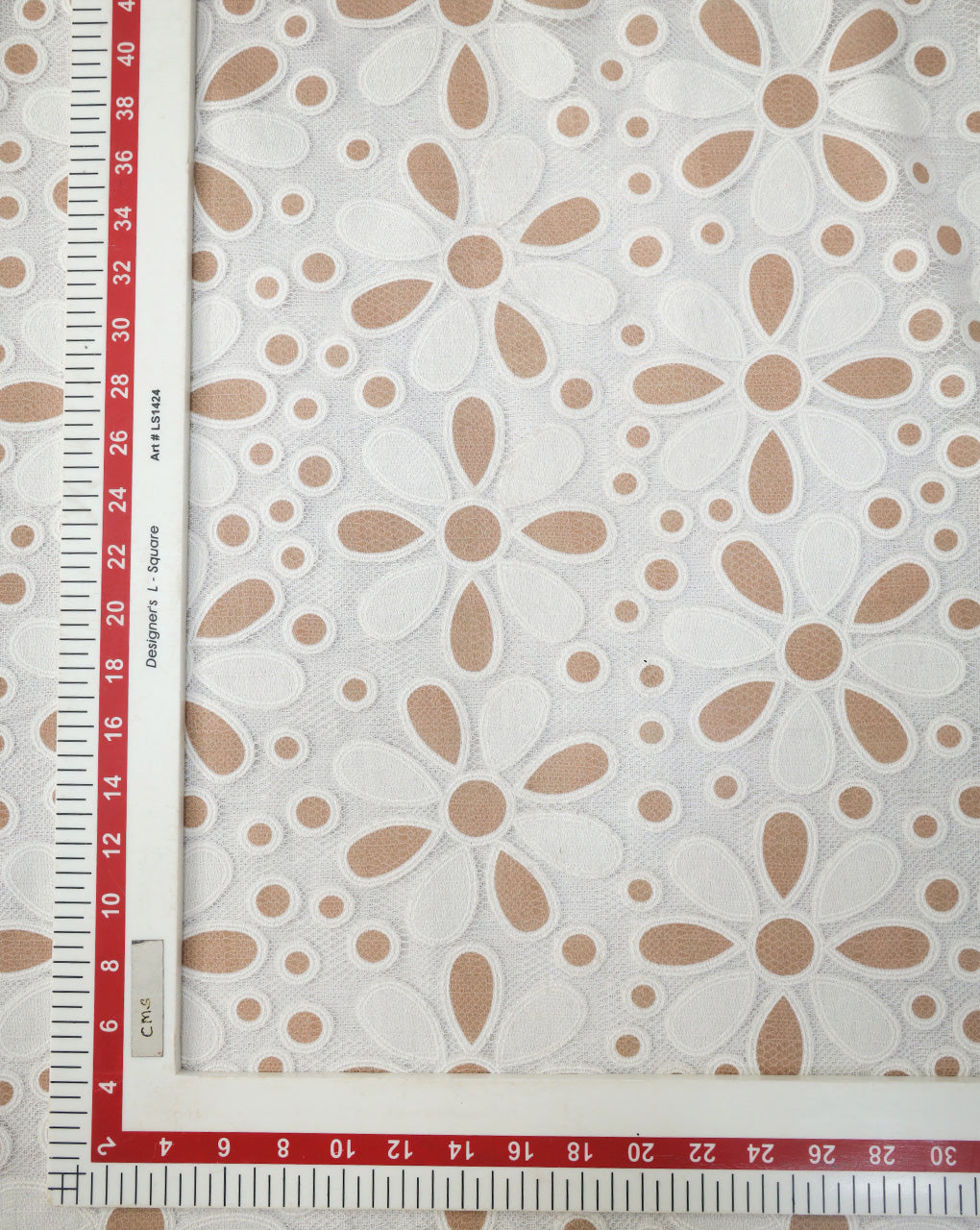 POLYESTER RUBBER PRINT LACE FABRIC