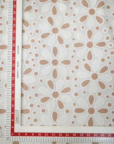 POLYESTER RUBBER PRINT LACE FABRIC