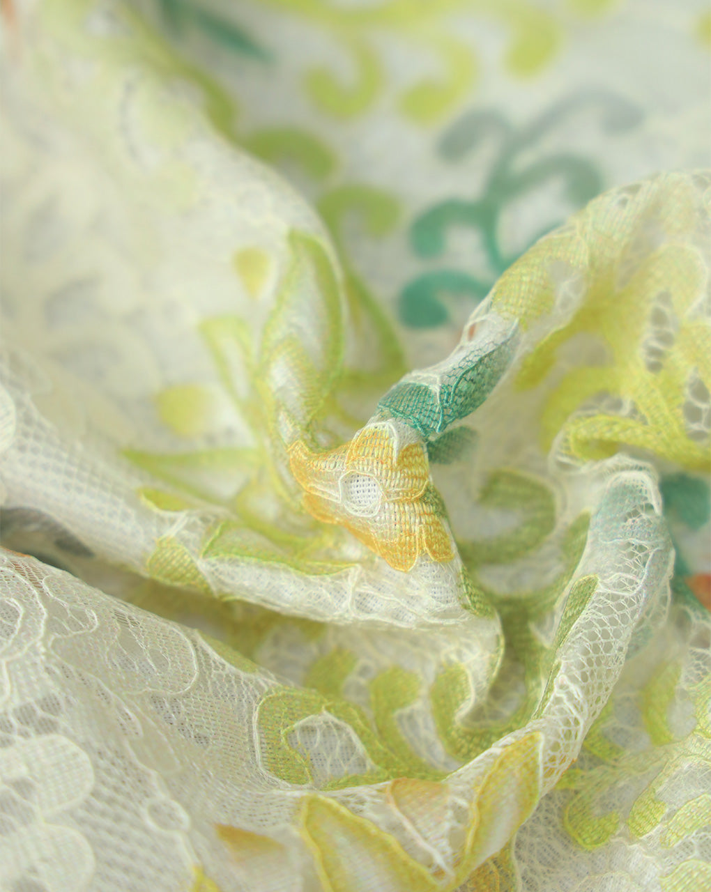 MULTICOLOR POLYESTER JACQUARD LACE FABRIC