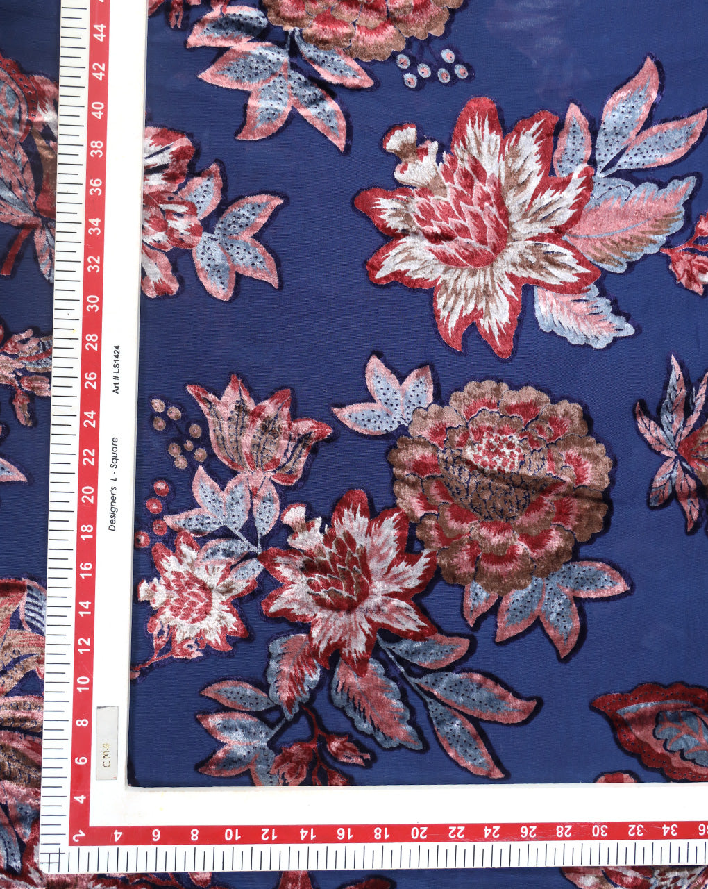 FLORAL PATTERN POLYESTER BRASSO VELVET FABRIC