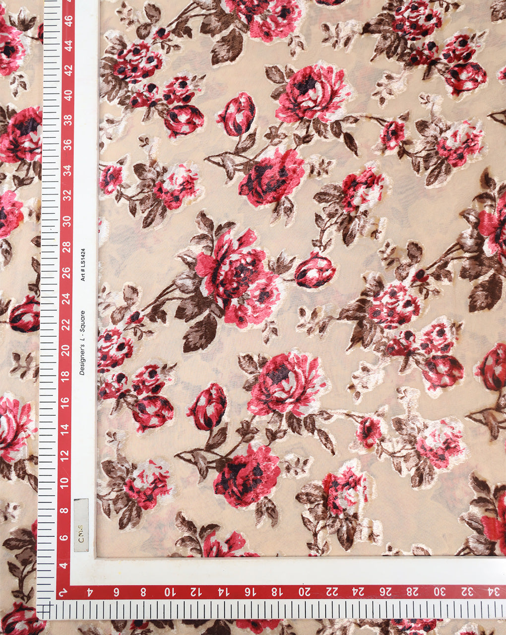 FLORAL PATTERN POLYESTER BRASSO VELVET FABRIC