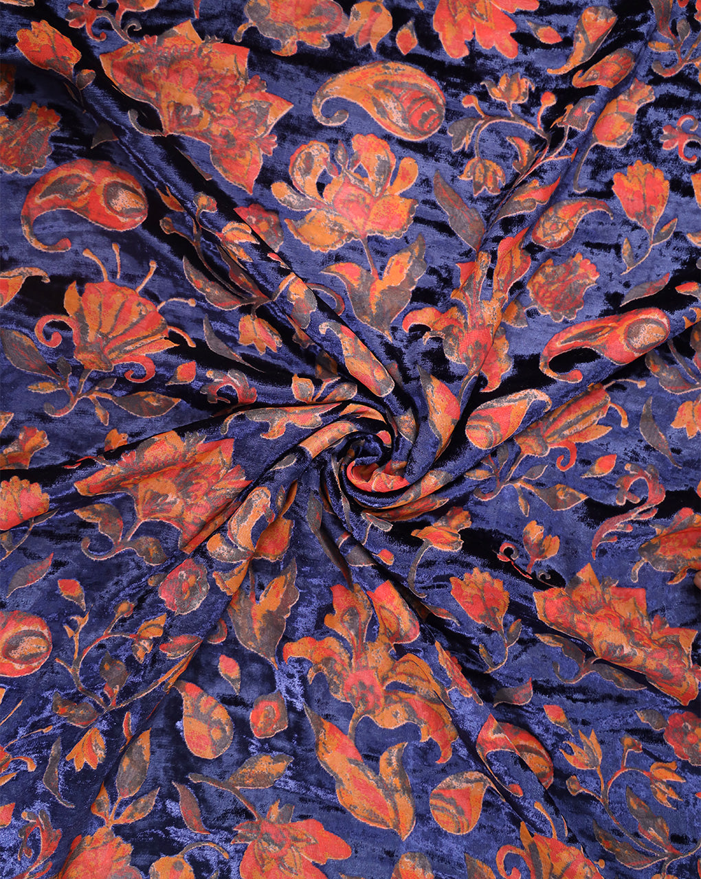 FLORAL PATTERN POLYESTER BRASSO VELVET FABRIC