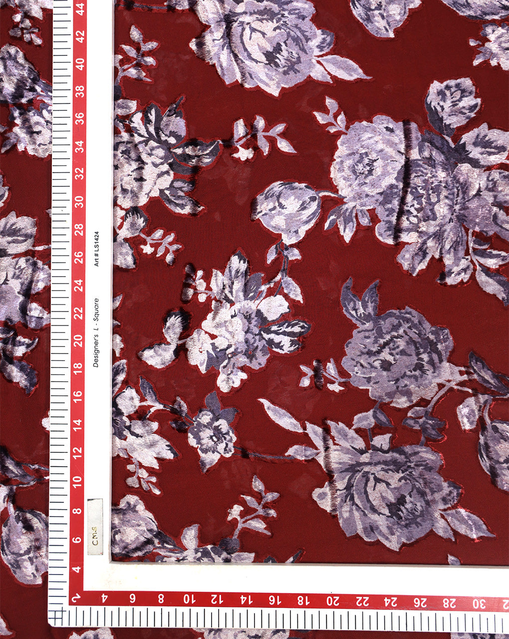 FLORAL PATTERN POLYESTER BRASSO VELVET FABRIC