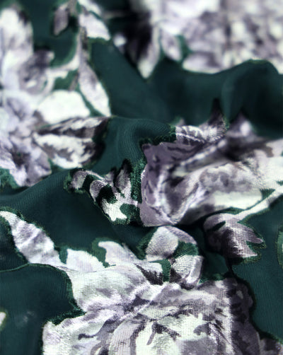 FLORAL PATTERN POLYESTER BRASSO VELVET FABRIC