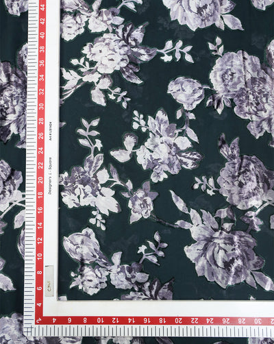 FLORAL PATTERN POLYESTER BRASSO VELVET FABRIC