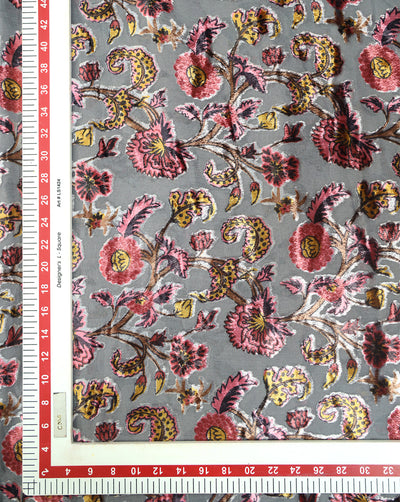 FLORAL PATTERN POLYESTER BRASSO VELVET FABRIC