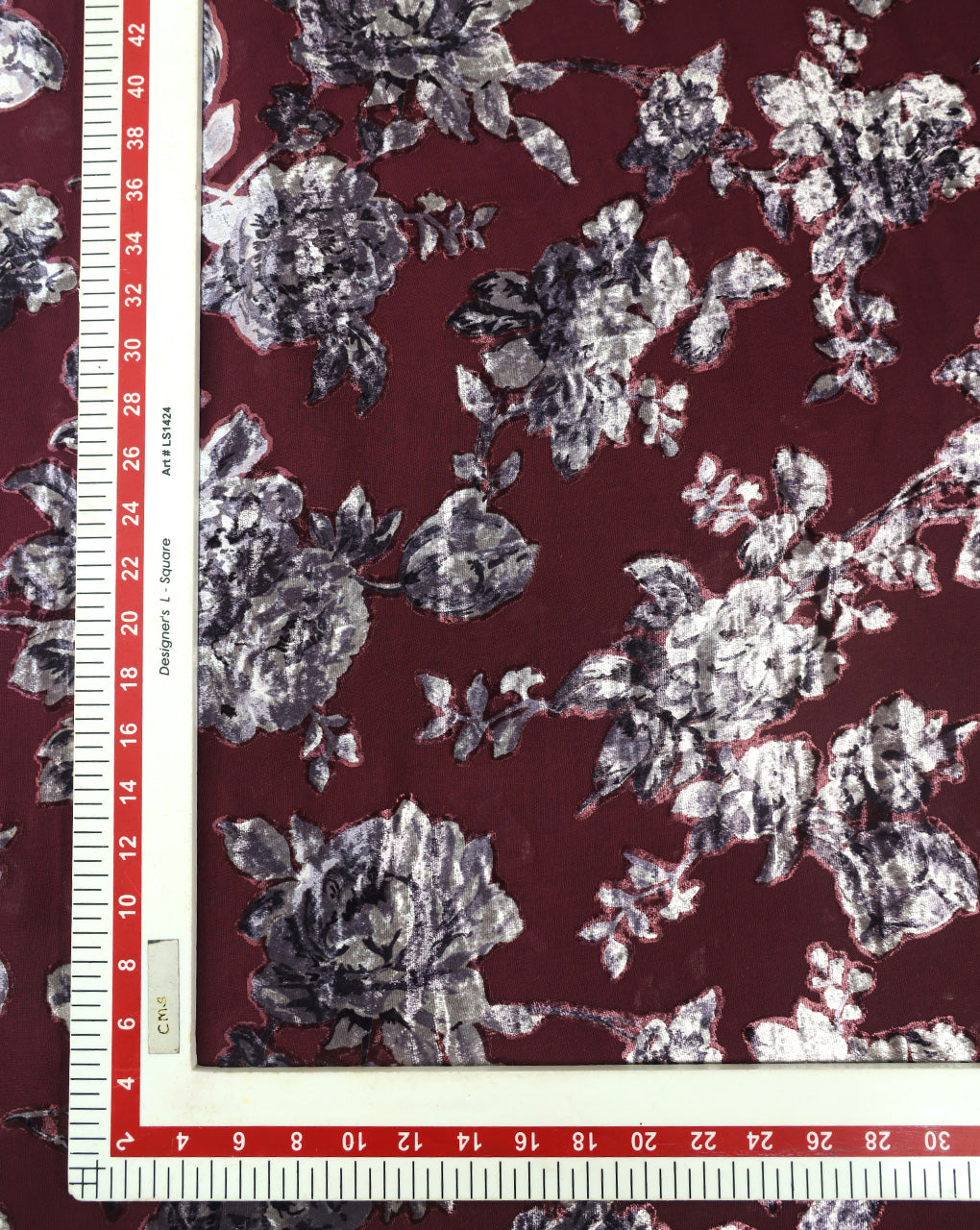 FLORAL PATTERN POLYESTER BRASSO VELVET FABRIC