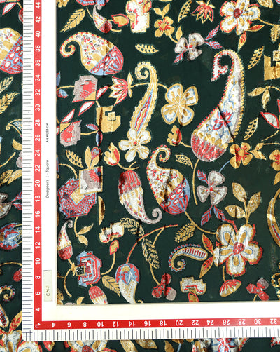 FLORAL PATTERN POLYESTER BRASSO VELVET FABRIC