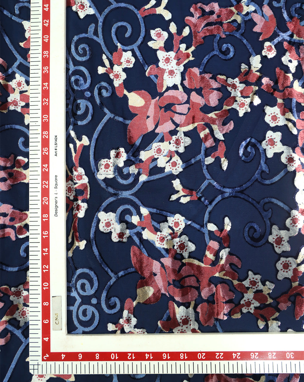 FLORAL PATTERN POLYESTER BRASSO VELVET FABRIC