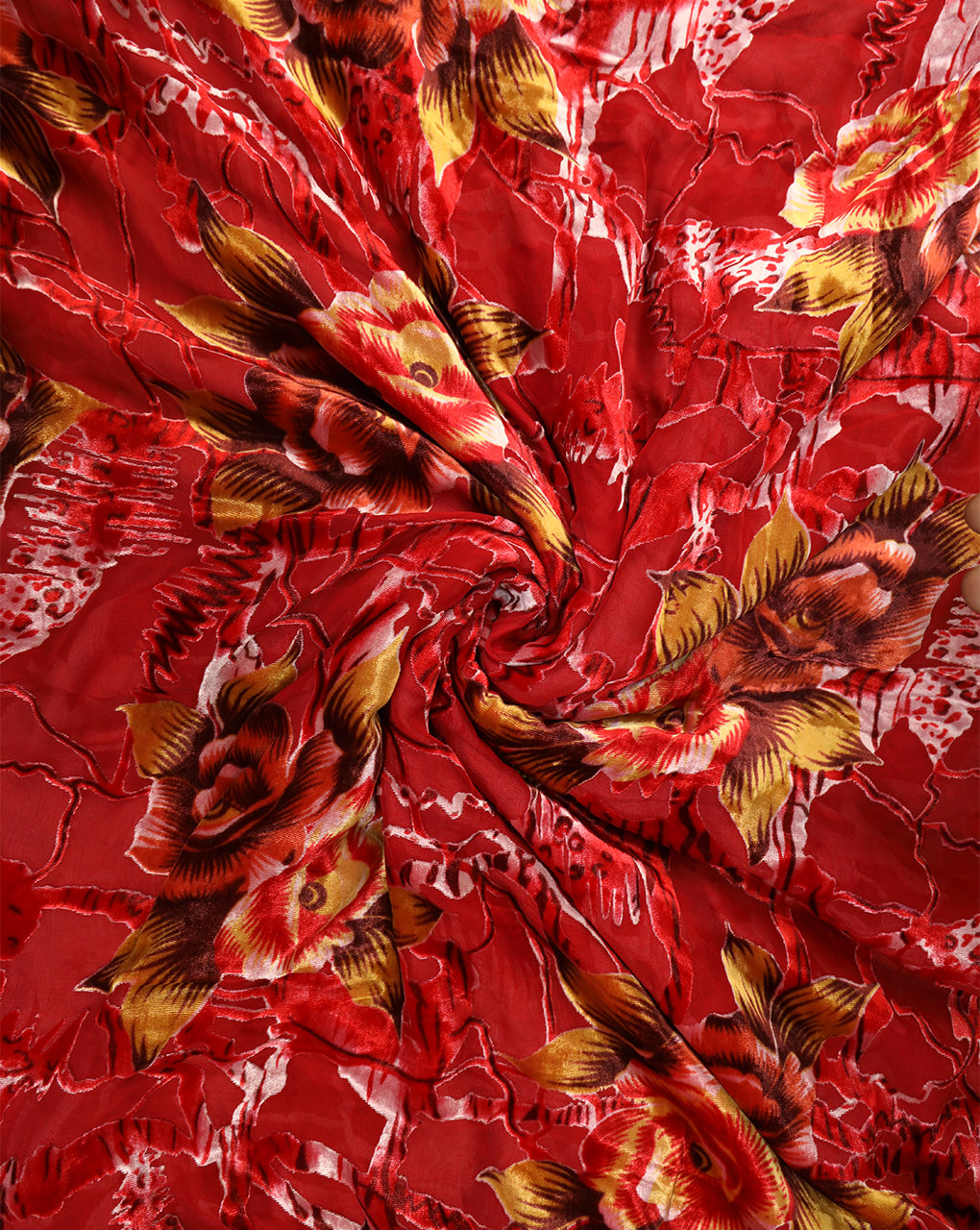 FLORAL PATTERN SILK BRASSO VELVET FABRIC