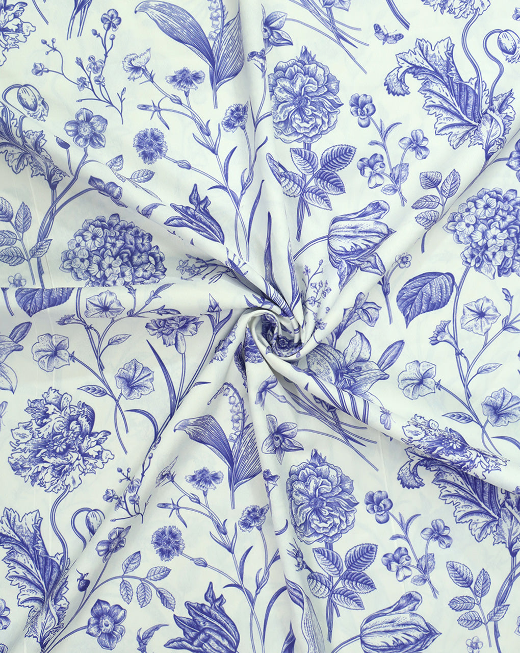 WHITE & BLUE DIGITAL PRINTED FABRIC