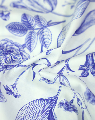 WHITE & BLUE DIGITAL PRINTED FABRIC