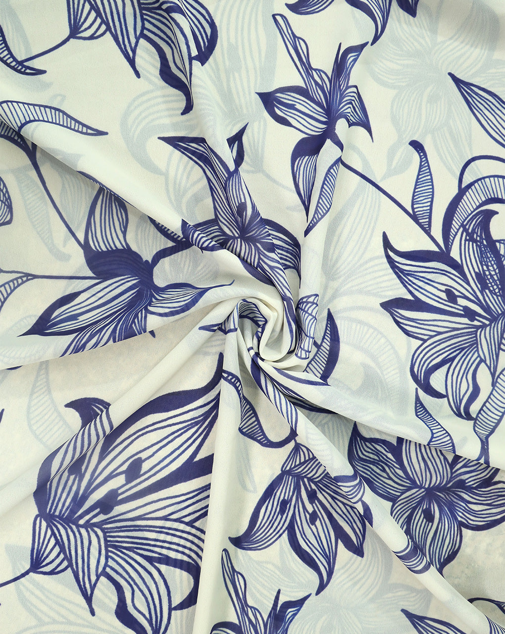 WHITE & BLUE DIGITAL PRINTED FABRIC