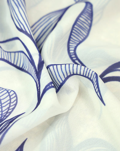 WHITE & BLUE DIGITAL PRINTED FABRIC