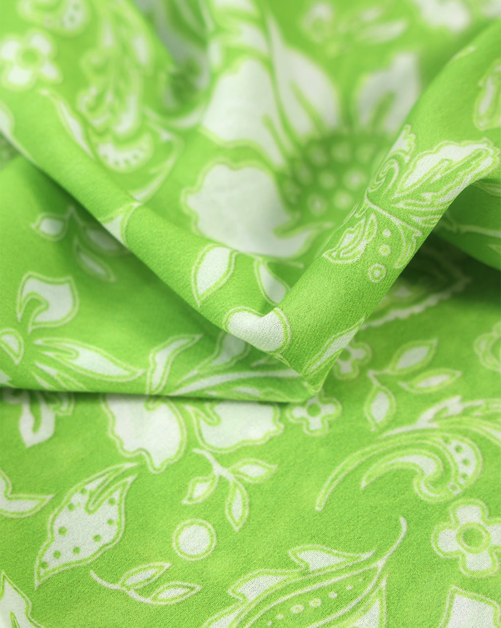 GREEN & WHITE DIGITAL PRINTED FABRIC