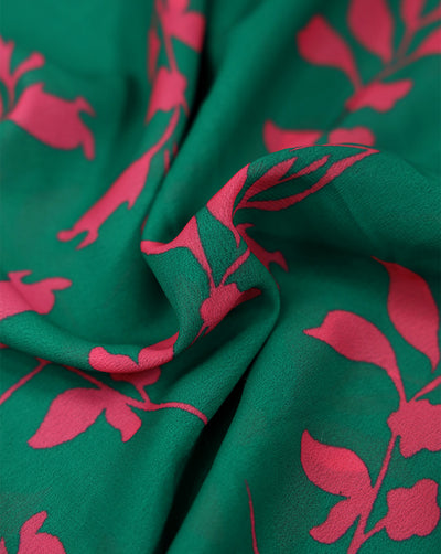 GREEN & PINK DIGITAL PRINTED FABRIC