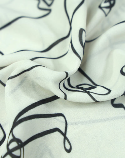 WHITE & BLACK DIGITAL PRINTED FABRIC