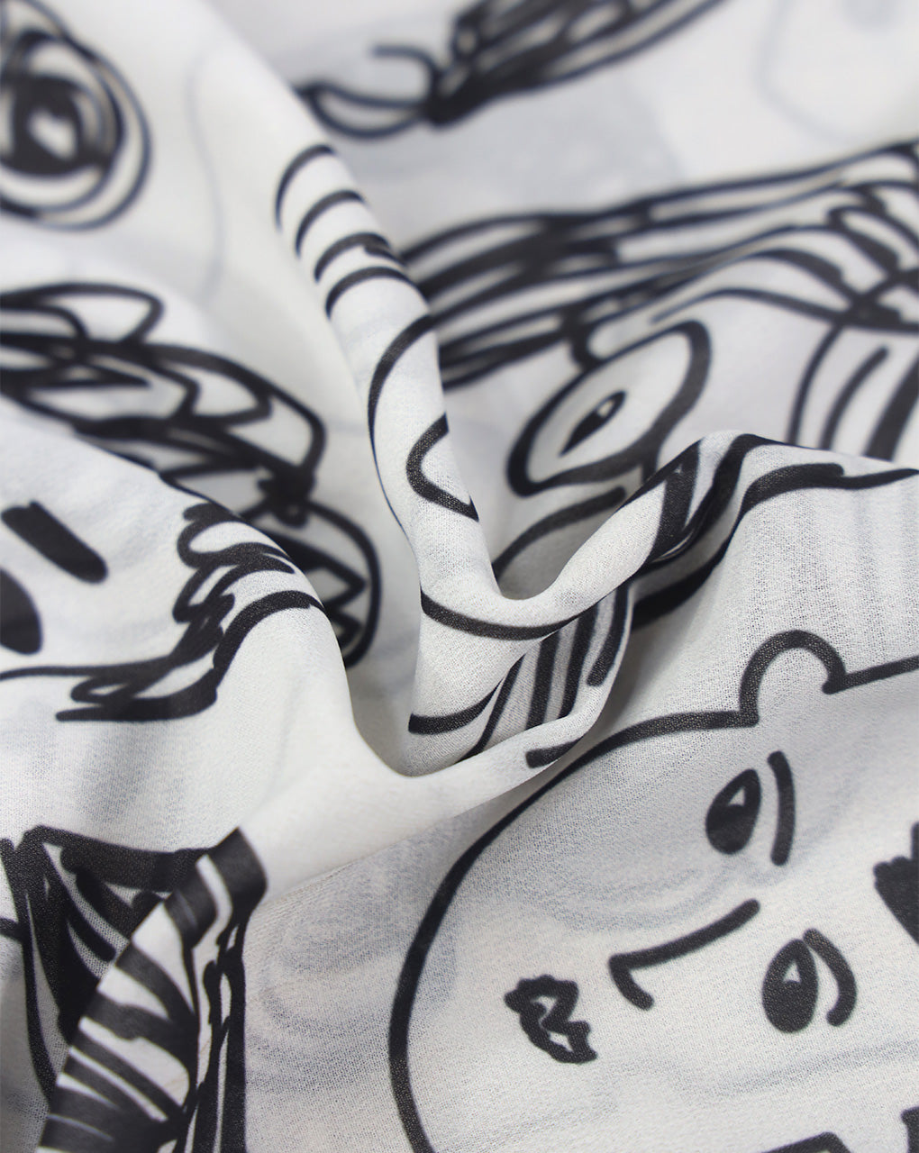 WHITE & BLACK DIGITAL PRINTED FABRIC