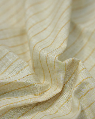 BEIGE-MUSTARD STRIPES DESIGN YARN DYED FABRIC