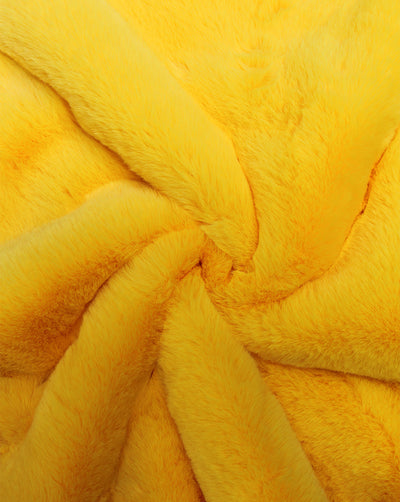 YELLOW ARTIFICIAL FUR FABRIC (WIDTH-58 INCHES)