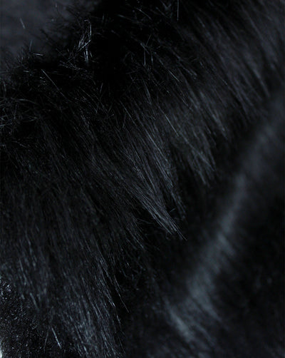 BLACK ARTIFICIAL FUR FABRIC 