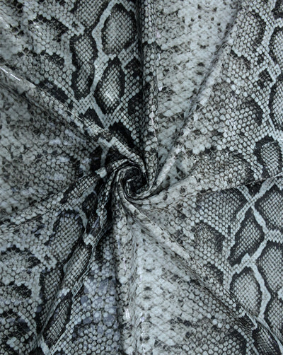 KNITTED FOIL SNAKE PRINT FABRIC