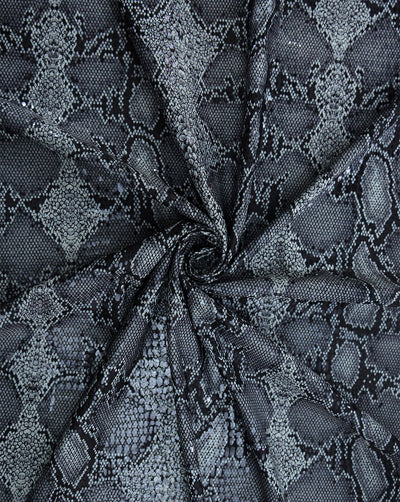 KNITTED FOIL SNAKE PRINT FABRIC