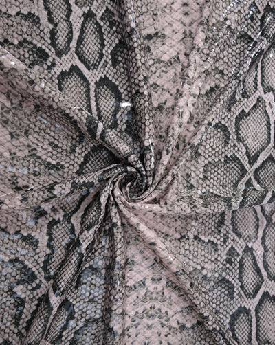 KNITTED FOIL SNAKE PRINT FABRIC