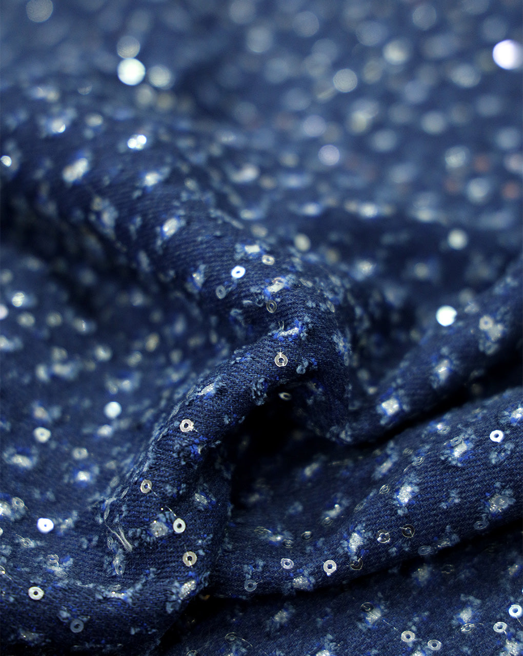 FANCY SEQUINES DENIM FABRIC FOR BOTTOM WEARS