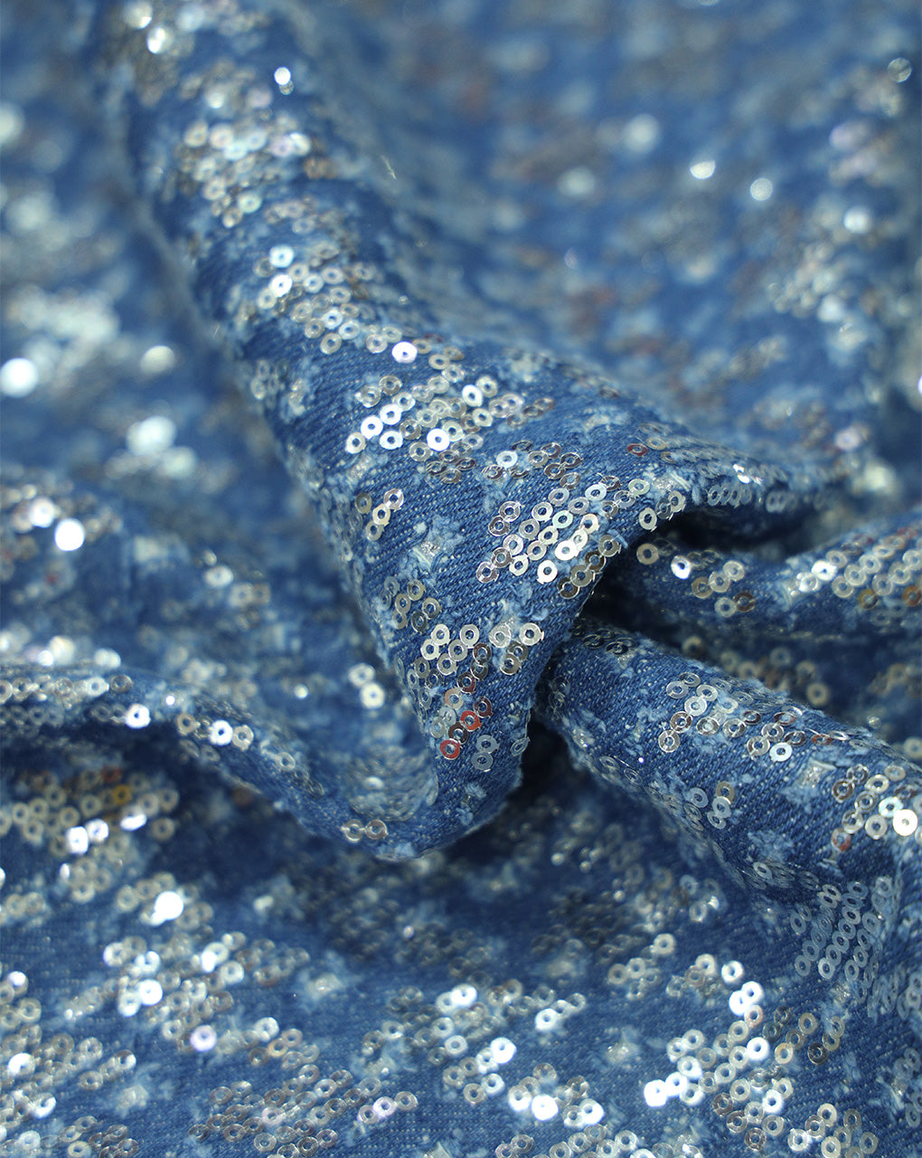 FANCY SEQUINES DENIM FABRIC FOR BOTTOM WEARS