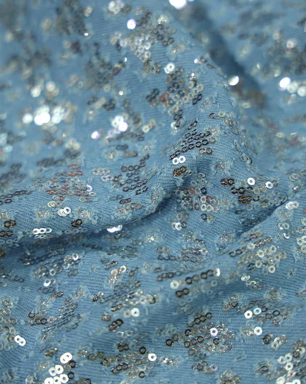 FANCY SEQUINES DENIM FABRIC FOR BOTTOM WEARS