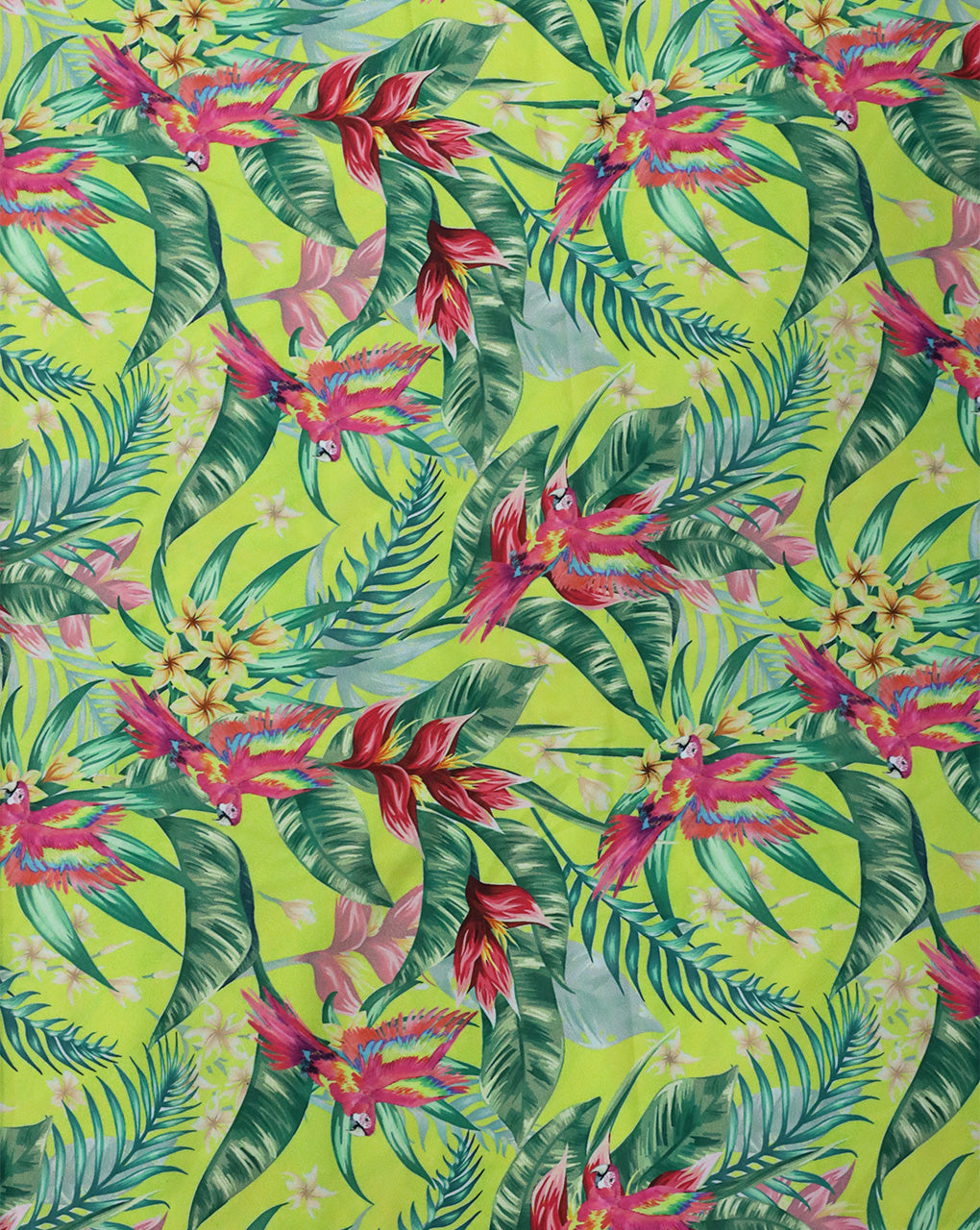 MULTICOLOR TROPICAL DESIGN DIGITAL PRINTED FABRIC