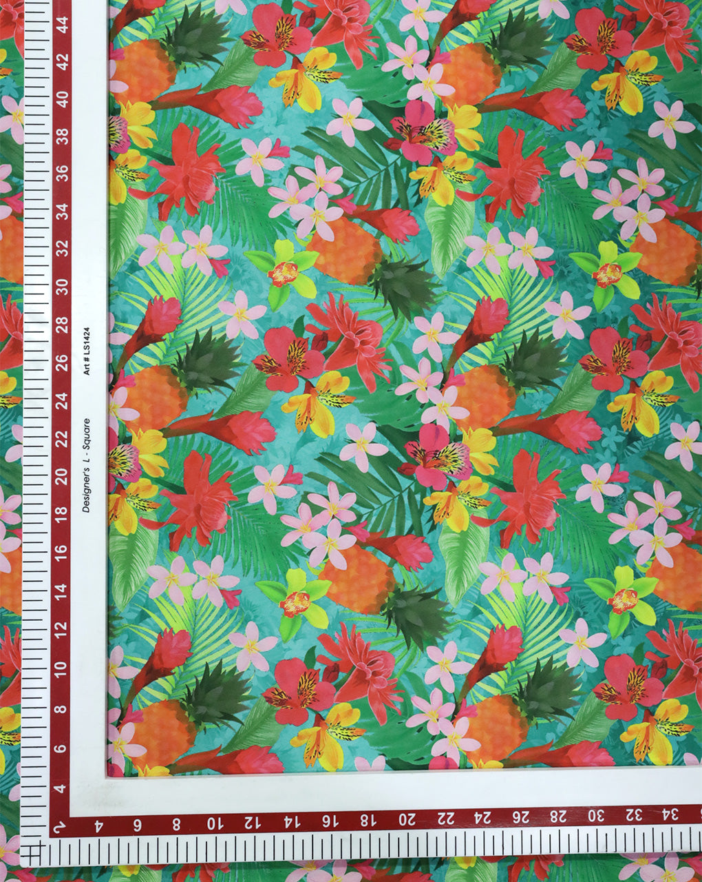 MULTICOLOR TROPICAL DESIGN DIGITAL PRINTED FABRIC