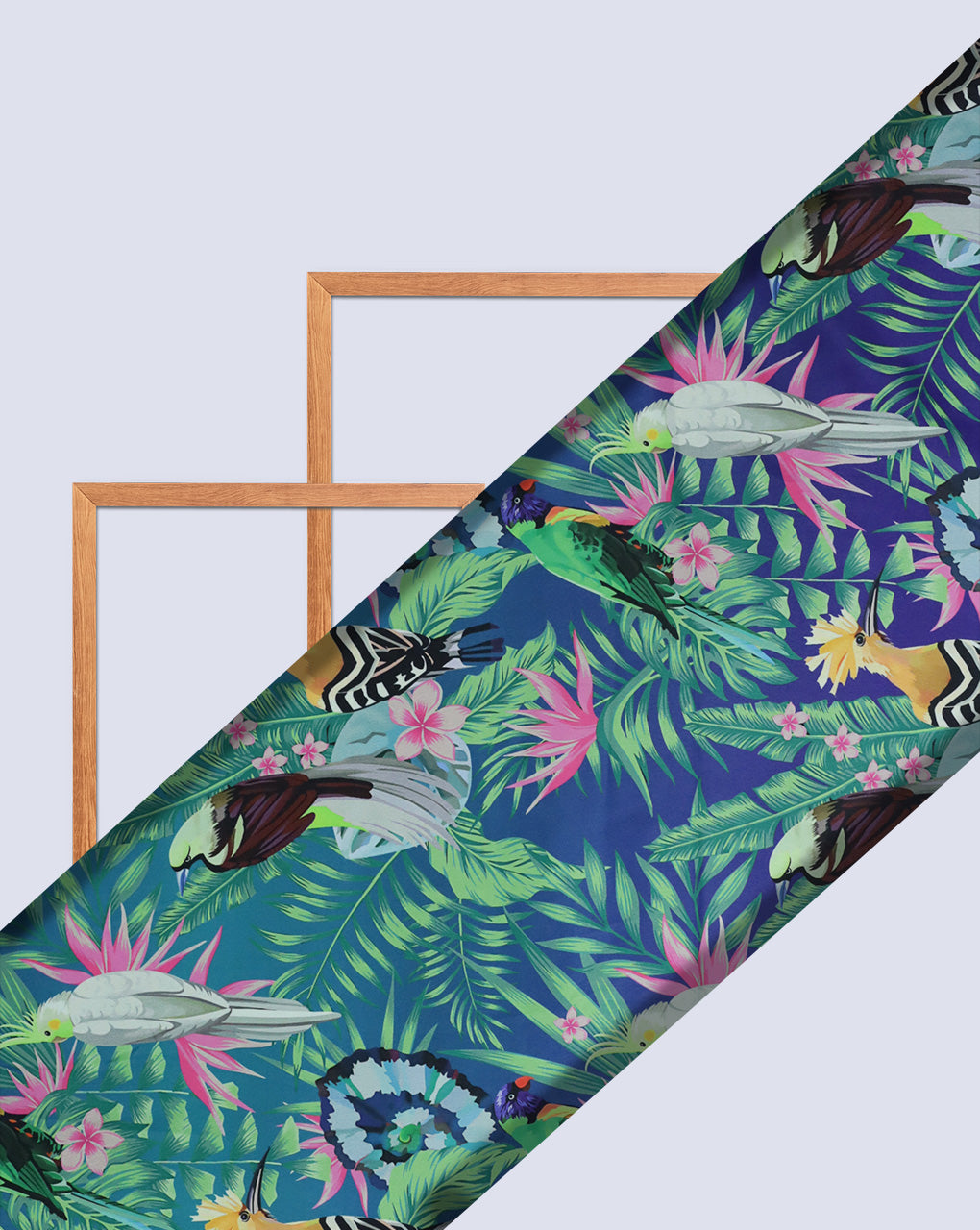 MULTICOLOR TROPICAL DESIGN DIGITAL PRINTED FABRIC