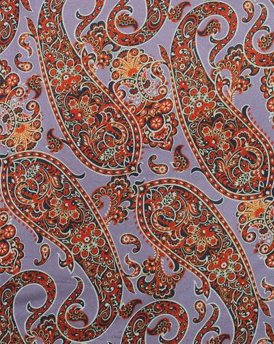 Purple Paisley Design Polyester Printed Fabric